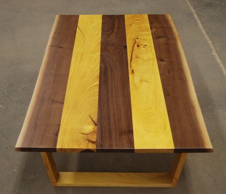 Custom Made Live Edge Combination Walnut And Osage Orange Coffee Table