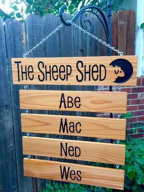 Custom Made The Sheep Shed Hanging Name Sign