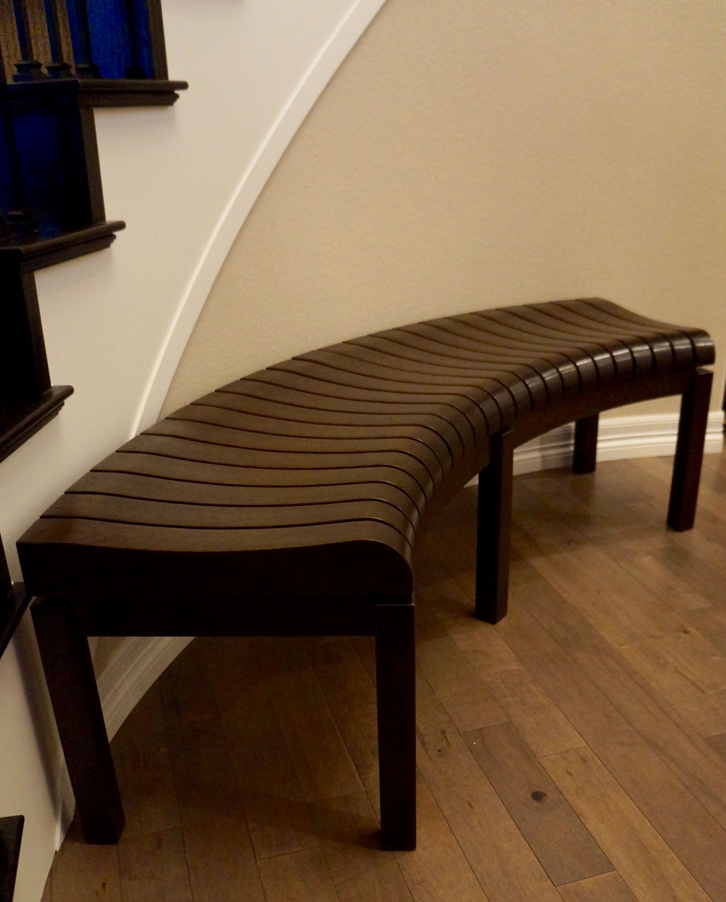 Custom Made Curved Hallway Bench by Gerspach Handcrafted Woodworks Llc