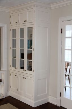 Custom Made Double French Doors And Matching Built-Ins