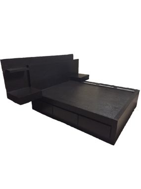 Custom Made Super Modern Platform Bed With Floating Nightstands