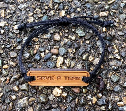 Custom Made Laser Cut Bamboo Bracelet Suicide Prevention