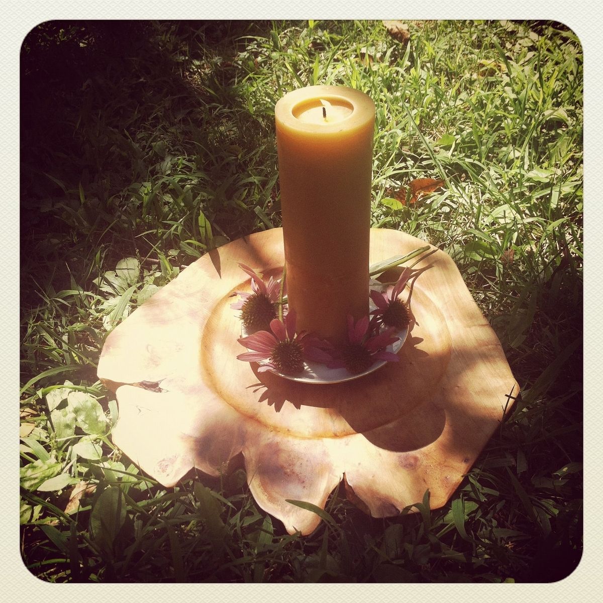 Hand Made Pure Local Beeswax Pillar /Large And Long Burning /Cleans The