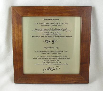 Custom Made Invitations And Wedding Vows In Metal