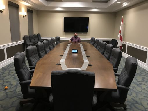 Custom Made Conference Table In Maple And Stainless Steel