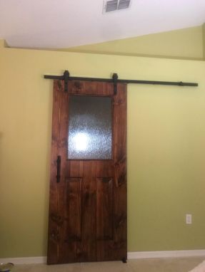 Custom Made Sliding Barn Door W Glass Insert