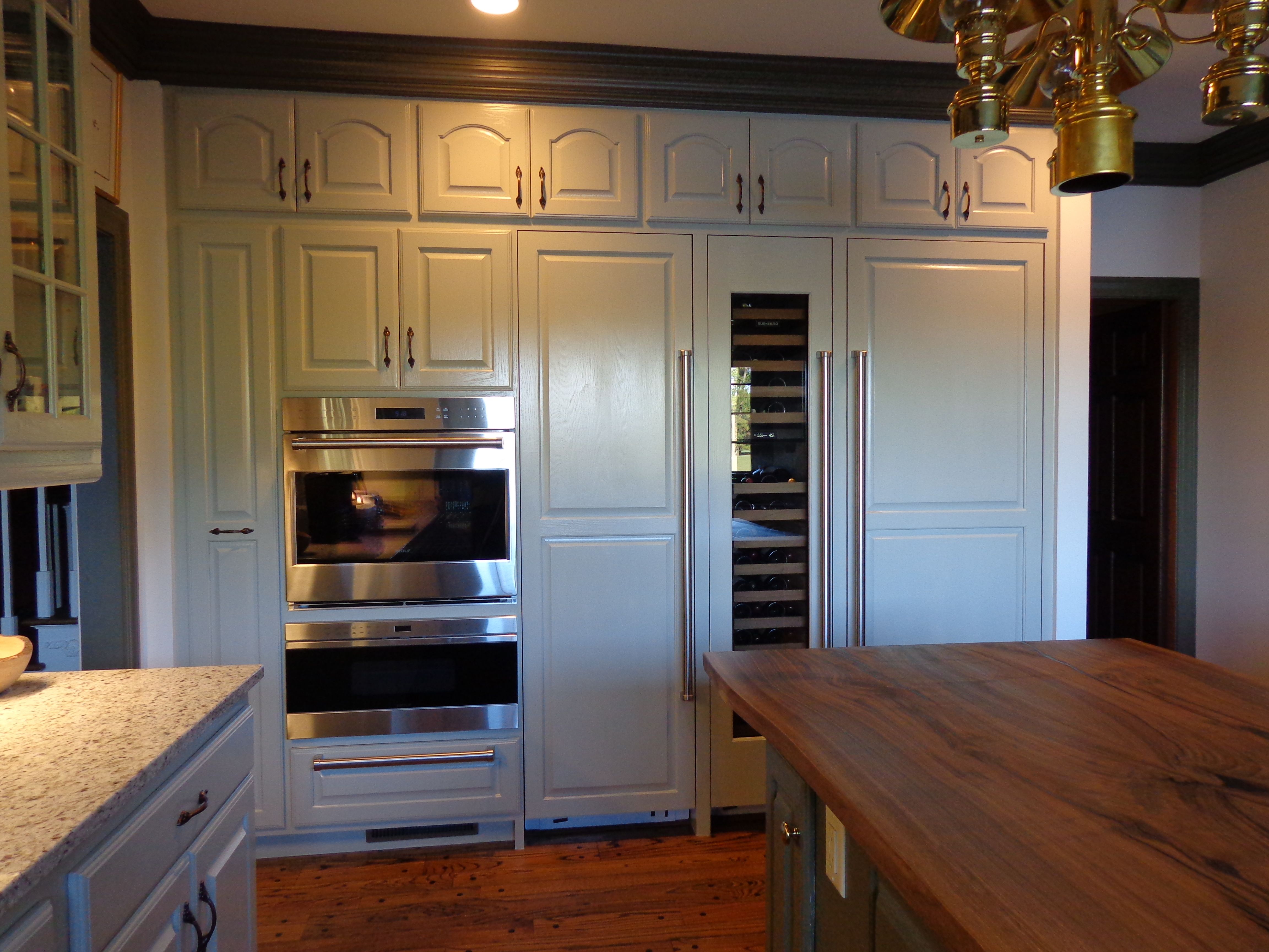 Handmade Appliance Wall & Live Edge Walnut Island Top. by Perfect Design Llc