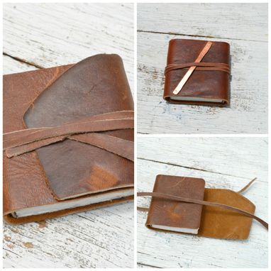 Custom Made Handmade Leather Bound Pocket Notebook Mini Travel Diary Art Sketch Book