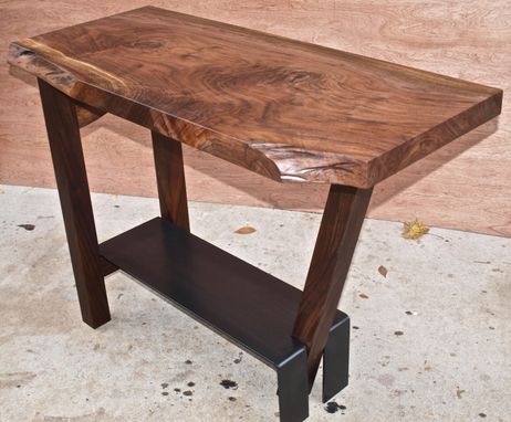 Custom Made Walnut & Steel Console Table