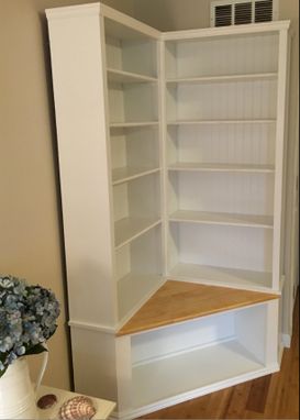 Custom Made Shabby Chic Corner Bookcase With Seat by The 