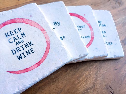 Custom Made Wine Stain - Custom - Stone Coasters (Set Of 4)