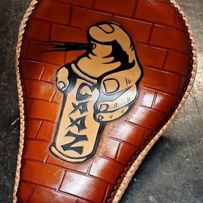 Hand Made Motorcycle Holster Seat by Tstar Leather | CustomMade.com