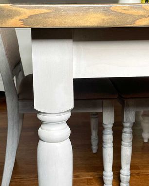 Custom Made Grimmway Farmhouse Style Dining Table - White Farmhouse Dining Table
