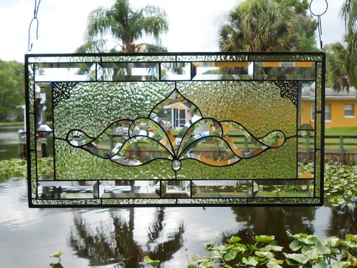 Custom Made Traditional Vintage Look Victorian Stained Glass Panel Window Transom