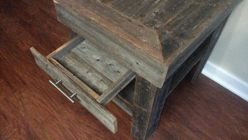 Custom Made Rustic Fence Wood Night Stand End Table