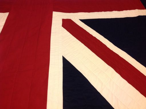 Custom Made Union Jack British Flag Quilt- Twin Size