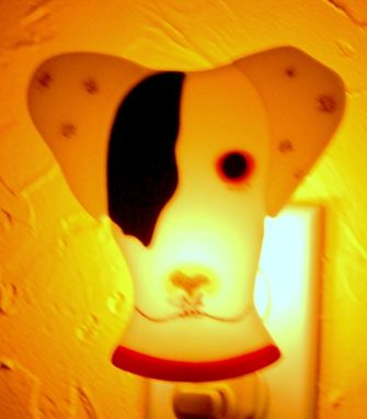 Custom Made Custom  Fused Glass Pet Portrait Nightlight -