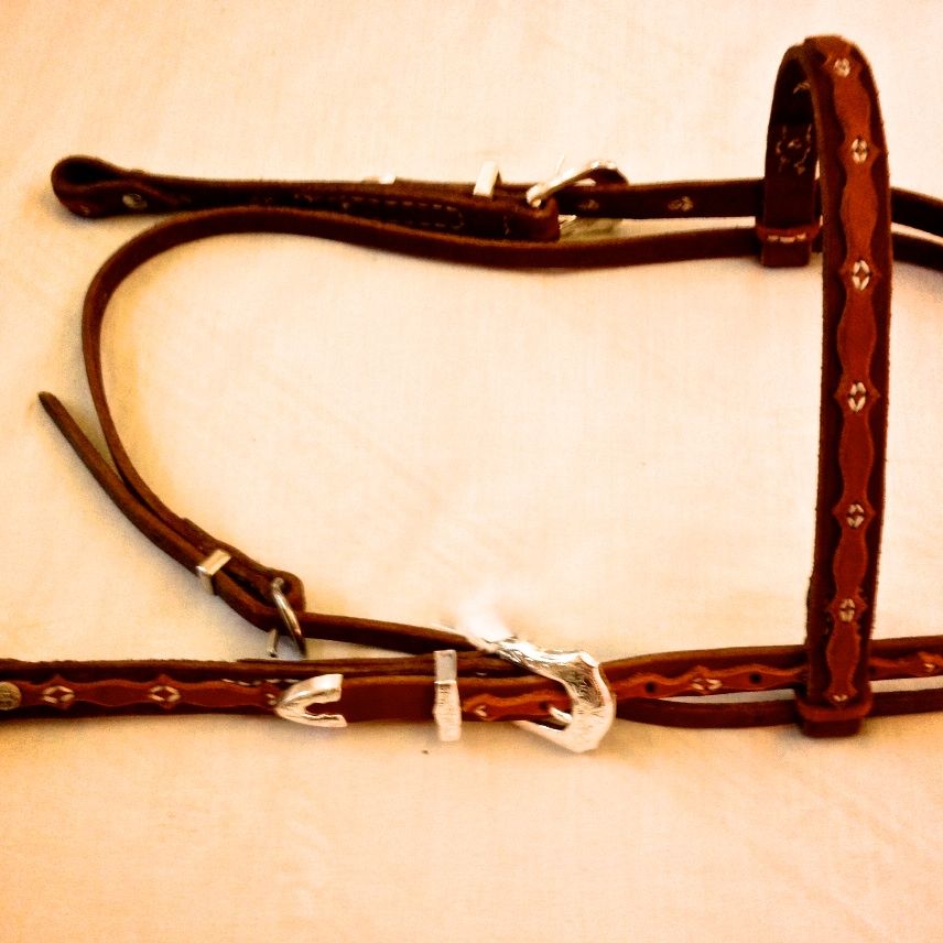 Custom Handmade Horse Bridle, Headstall by Leaf Leather