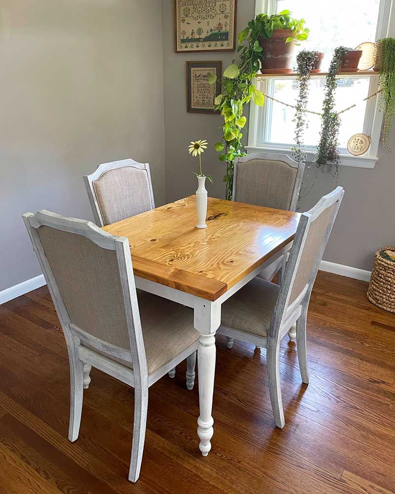 White farm deals style dining table