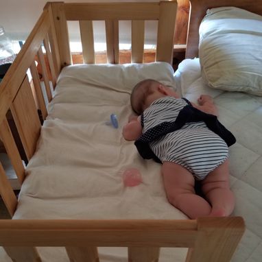 Custom Made Sidecar Style Baby Bed Attaches To Your Adult Bed