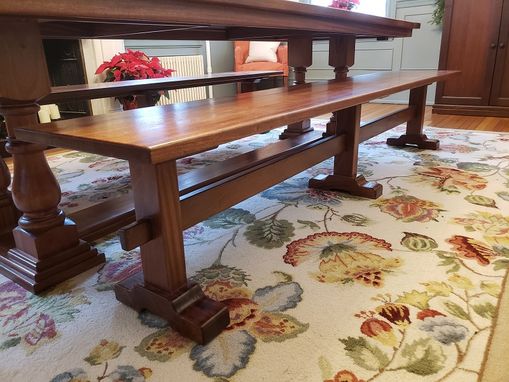 Custom Made Extendable Dining Table With Benches