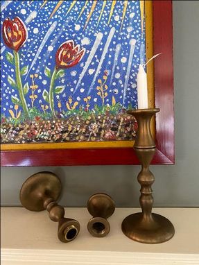 Custom Made Bronze Cast Or Metal Fabricated Candlestick Holders Or Home Decor