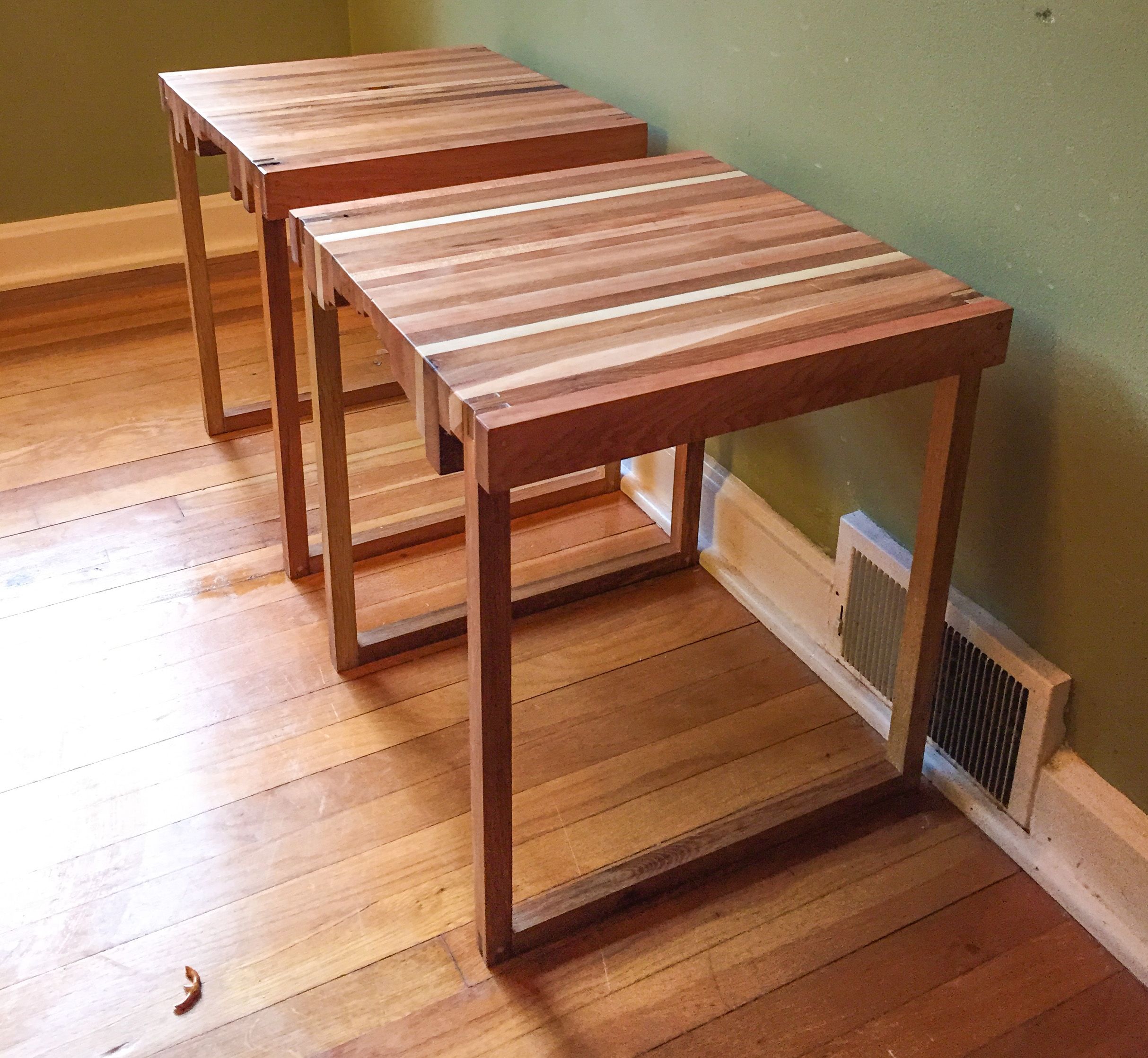 Buy Hand Crafted End Table Set Mixed Hardwoods, made to order from