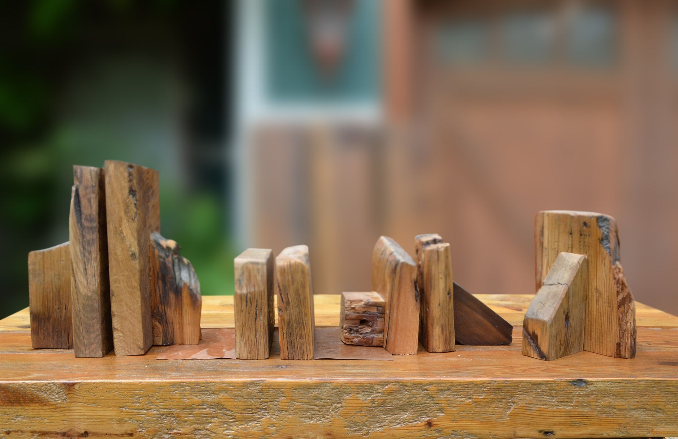 Unfinished Wooden Bookends