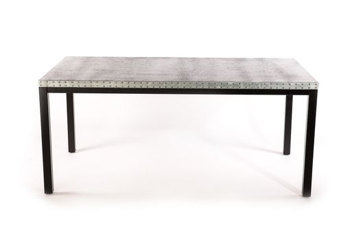 Custom Made Zinc Table  Zinc Dining Table - The Brooklyn Zinc Top Dining Table