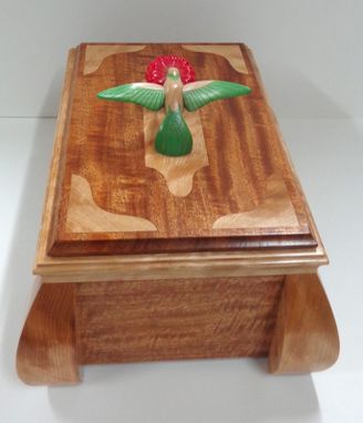 Custom Made Carved Hummingbird Keepsake Box