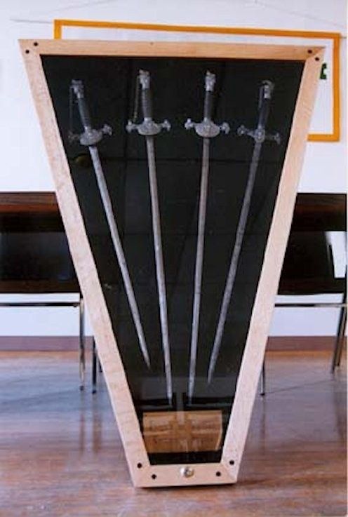 Fits full size swords Solid Oak Sword Display Case 