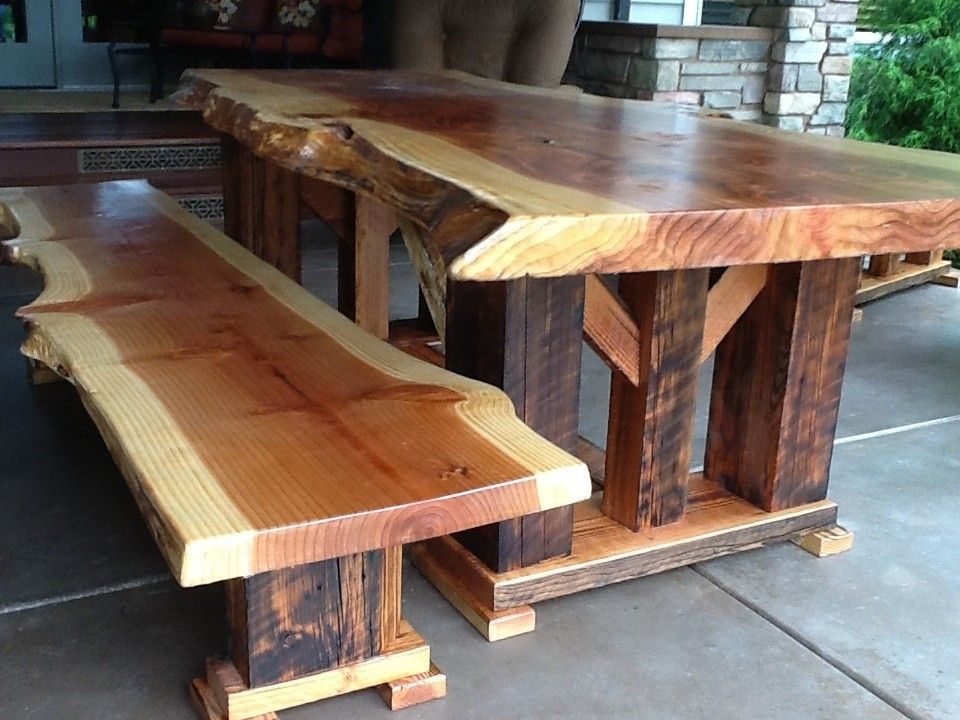 Handmade Redwood Bench Made Of Reclaimed Wood by Toby J'S 