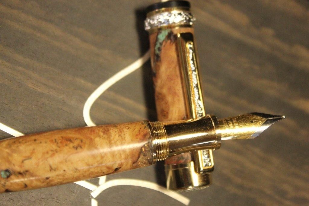 Hand Made Cambridge Fountain Pen Eucalyptus Burl by Gm Studios Llc