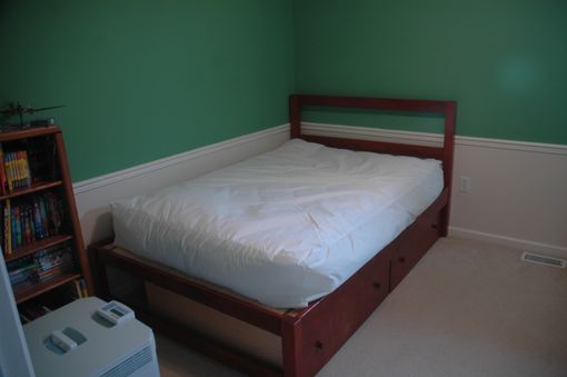 Custom Made Full Size Platform Bed With Two Pull Out Storage Drawers