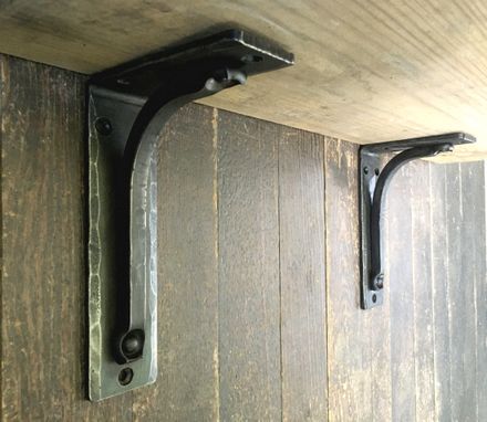 Custom Made Mantel Shelf Bracket 2" Wide Heavy Duty - Metal Modern Farmhouse Rustic Hand Forged Mantel  Corbel