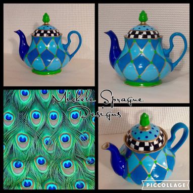 Custom Made Hand Painted Tea Pot // Painted Coffee Pot // Painted Tea Pot // Alice In Wonderland Tea Pot