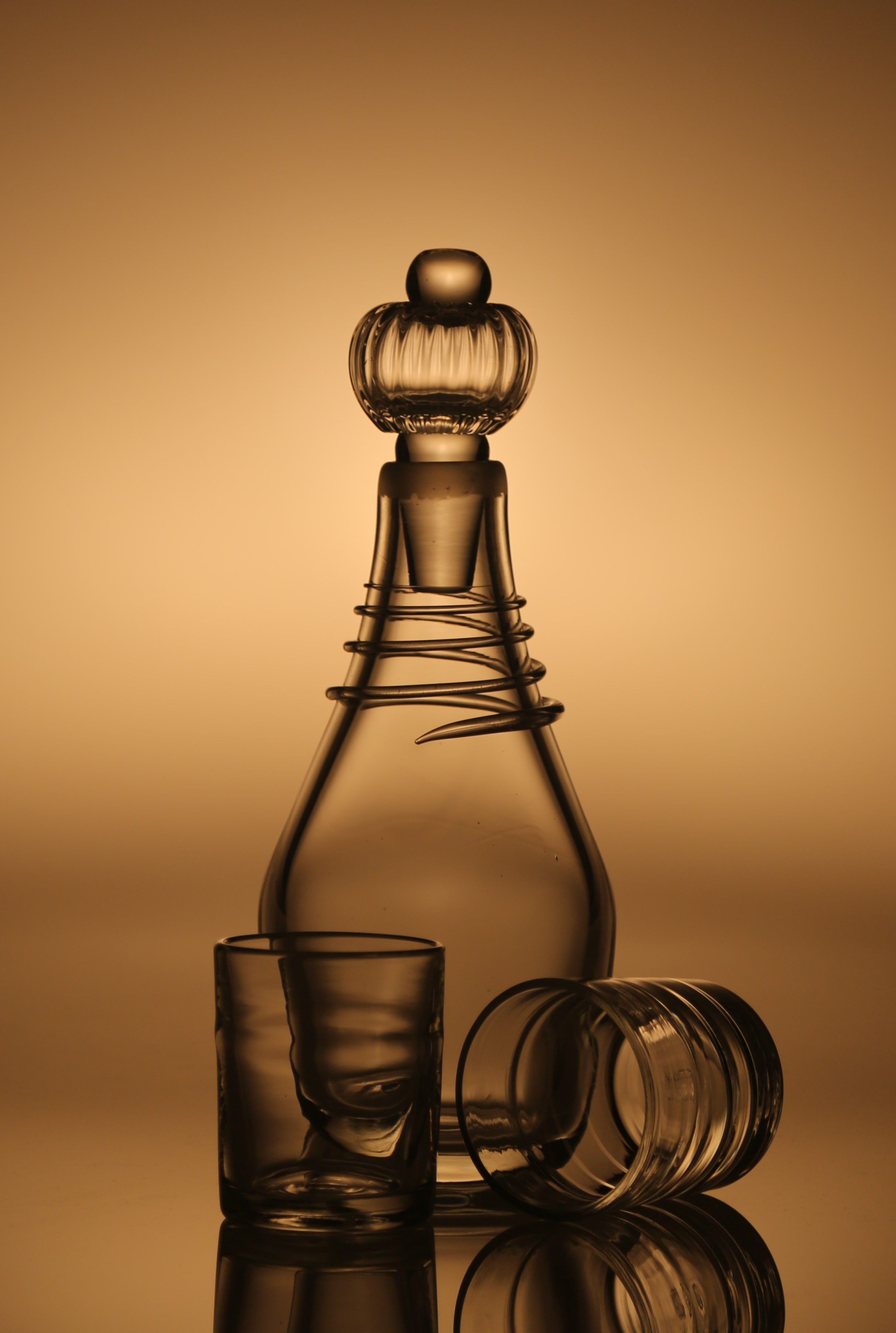 Hand Crafted Decanter And Glass Sets HandBlown Glass by Daley