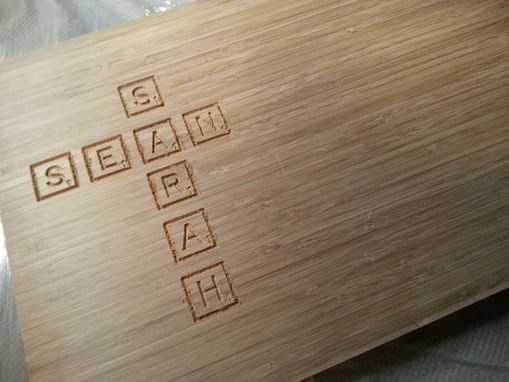 Custom Made Custom Scrabble Tile Cutting Board - Personalize With Your Name