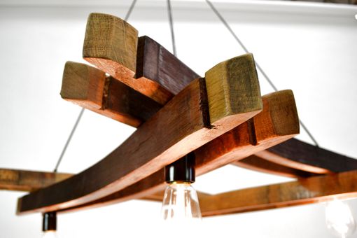 Custom Made Wine Barrel Stave Chandelier - Artessa - Made From Retired California Wine Barrels