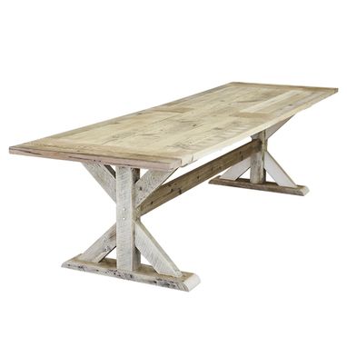 Custom Made Reclaimed Barnwood Trestle-Style Dining Table