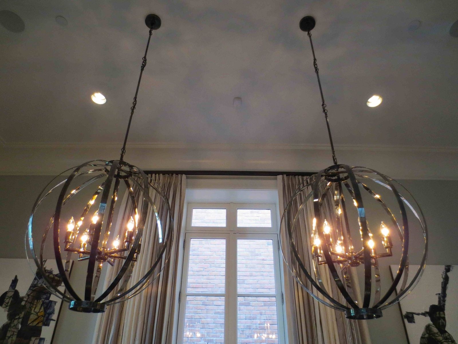 Custom Lighting Modern Polished Nickel Chandelier By Andrew Stansell   139767.500733 