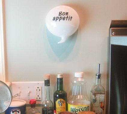 Custom Made Bon Appetit Glass Kitchen Word Balloon Quirky Fun Gift Wall