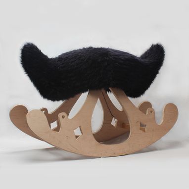 Custom Made Mustache Ride Unique Rocking Upholstered Chair