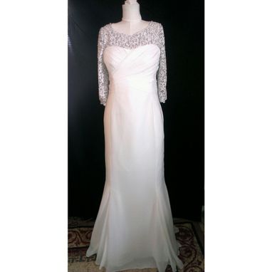 Custom Made Original Design -  Wedding Dress In Chiffon And Lace With Half Sleeve