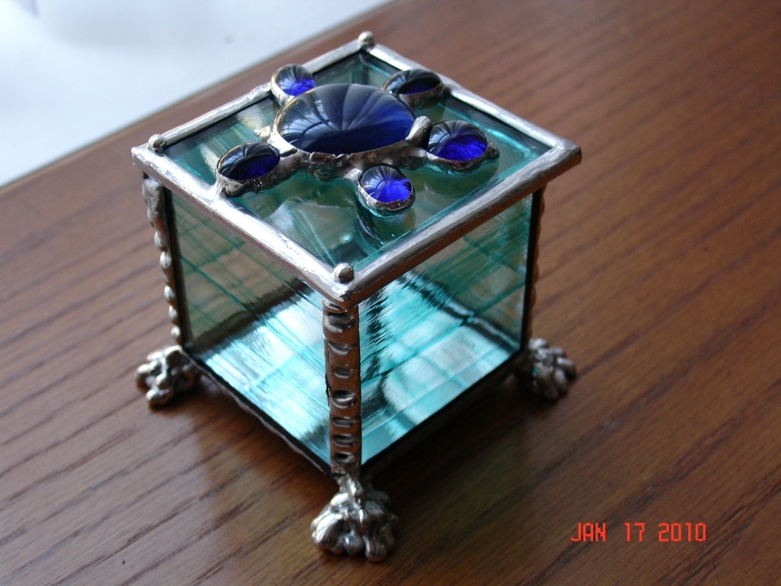 Hand Made Stained Glass 2 X 2 Footed Ring Boxes by Artistic Stained