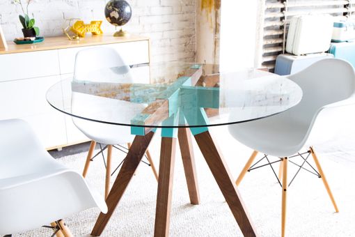 Custom Made The Maui, Modern Round Glass Dining Table