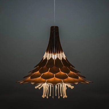 Custom Made Wooden Pendant Lamp Bouquet  Ceiling Lampshade  Dinning Table Lamp  Scandinavian Lamp
