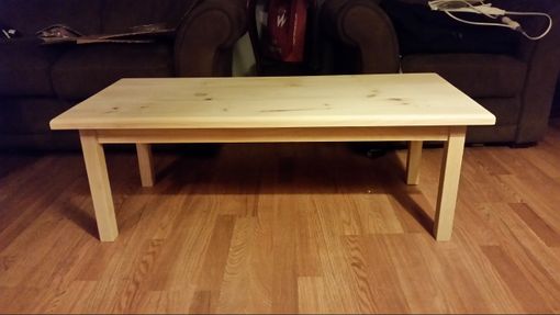 Custom Made Unfinished Pine Coffee Table