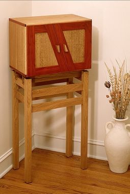 Custom Made Padauk & White Oak Liquor Cabinet