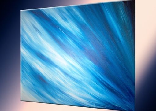 Custom Made Original Painting By Laffertyart - Blue Abstract Sale 22% Off
